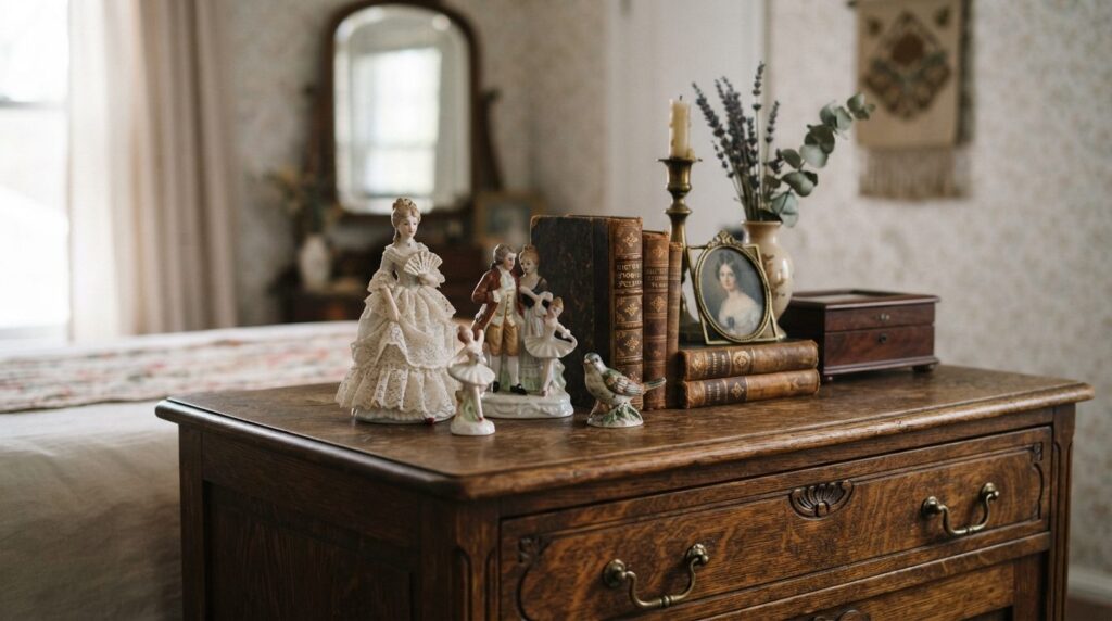 Close-up professional stock photo of a vintage wooden dresse